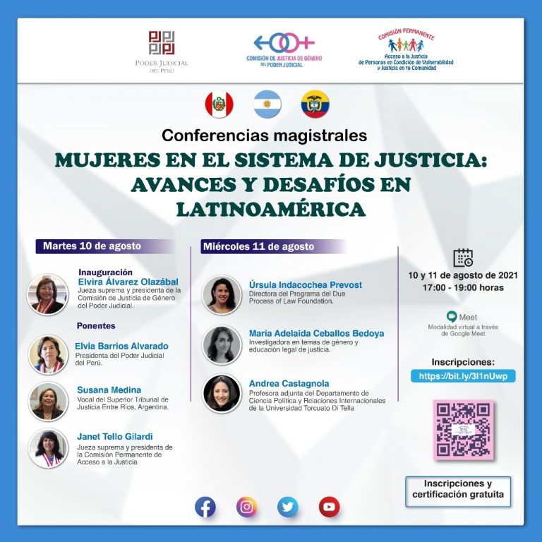 Conferencias Magistrales MUJERES EN EL SISTEMA DE JUSTICIA: AVANCES Y ...