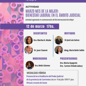 Marzo mes de la mujer: Bienestar laboral en el ámbito judicial
