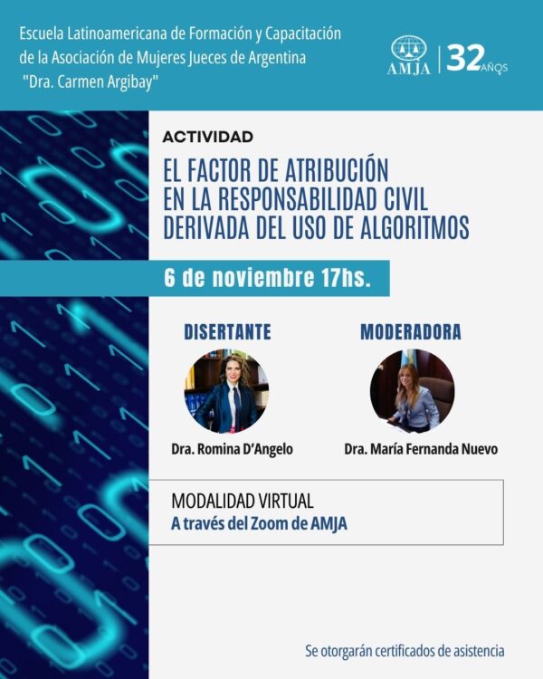 El factor de atribución  en la responsabilidad civil  derivada del uso de algoritmos